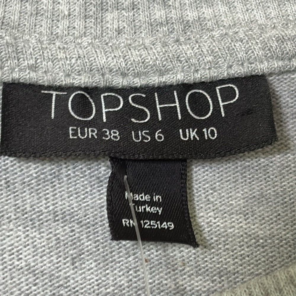 New Topshop Sweatshirt Ruffle Front Long Sleeve‎ Crewneck Size 6 - Picture 7 of 11